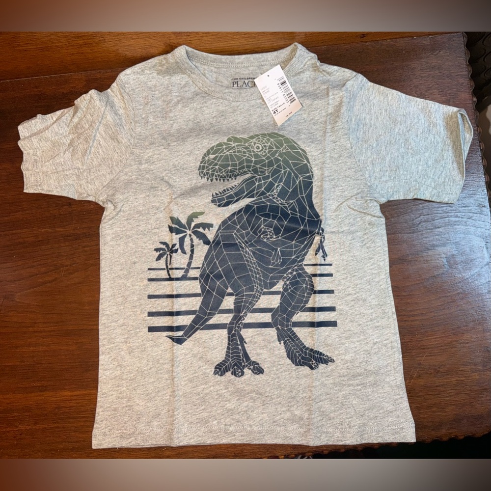 NWT The Children’s Place 4t Toddler 4 Little Kids Boys Geometric Dino T-Shirt 🦖